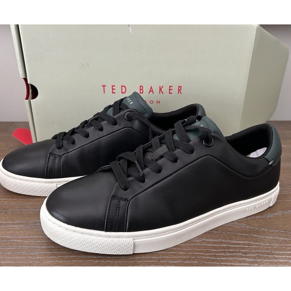 Ted Baker Robberto Men’s Size 10 Black Lace Up Leather Sneakers  Shoes